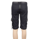 Punk Rock Adjustable Zippered Summer Men Shorts With Loops
