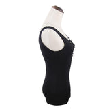 Summer Punk Daily Life Simple Style Broken Holes Women Cotton Vest