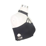 Daily Life Summer Strapless Sexy Girls Punk Cotton Mini Vest With Chocker