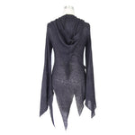 Everyday Wearing Asymmetric Knitwear Zipper Up Black Long Women Hooded Cardigans