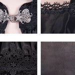 Gothic Party Accessory Women Organza Stand Up Black Collar