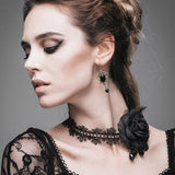 Gothic Rose Beaded Sexy Women Hollow Out Lace Necklace