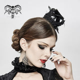 Gothic Cosplay Women Cross Crown Headwear With Feather