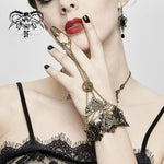 Steampunk Accessories Lace Wrist Women Bracelet With Golden Chains