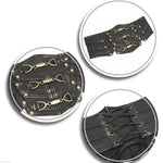 Metallic Bronze Steampunk Rock Men Leather Belts
