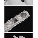 'Hestia' Gothic Mesh Bow Tie (Dove)