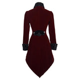 Gothic Embroidered High Collar Black Dovetail Lady Coat µ丱±¾