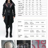 Manteau long à capuche en cuir synthétique 'Vlad' (Onyx Curse)