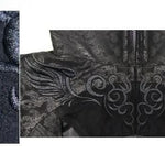 Black Floral Dark Pattern Embroidered Women Dress Coat