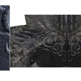 Black Floral Dark Pattern Embroidered Women Dress Coat
