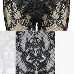 Sexy Women Transparent Lace Bell Bottoms Pants With Bead Chain