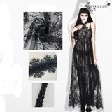 Mysterious Night Transparent Lace High Waist Sexy Lingerie Women Halter Long Dress