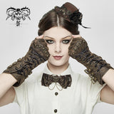 'Smoke and Illusions' Steampunk Lace-Up Gloves