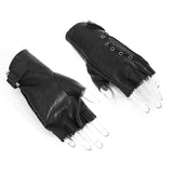 Punk Metallic Fitted Short Mesh Half Finger Gloves For Women