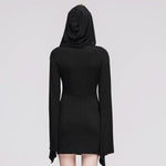 Daily Life Classic Style Flared Sleeve Women Hooded Knit Dress