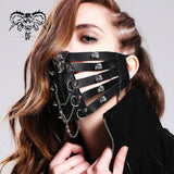 Black Metallic Skull Hollow Out Punk Mask For Women And Men