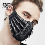 Unique Punk Metallic Spiked Leather Mask For Women And Men