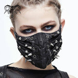 Unique Punk Metallic Spiked Leather Mask For Women And Men