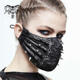 Unique Punk Metallic Spiked Leather Mask For Women And Men