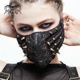 Bronze Punk Rock Metallic Sharp Nails Steampunk Leather Mask