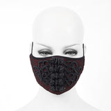 Chinese Frog Textured Burgundy Gothic Chiffon Men Mask