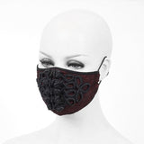 Chinese Frog Textured Burgundy Gothic Chiffon Men Mask