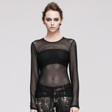 'Geometric Hell' Mesh Unisex Gothic Top