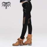 Everyday Wearing Steampunk Women Color Matching Coffee Pants With Leg Bag