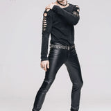 Best Seller Daily Wear Men Synthetic Leather Basic Model Punk Tight Trousers