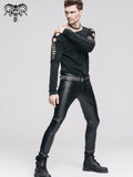 Best Seller Daily Wear Men Synthetic Leather Basic Model Punk Tight Trousers