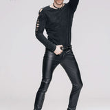 Best Seller Daily Wear Men Synthetic Leather Basic Model Punk Tight Trousers