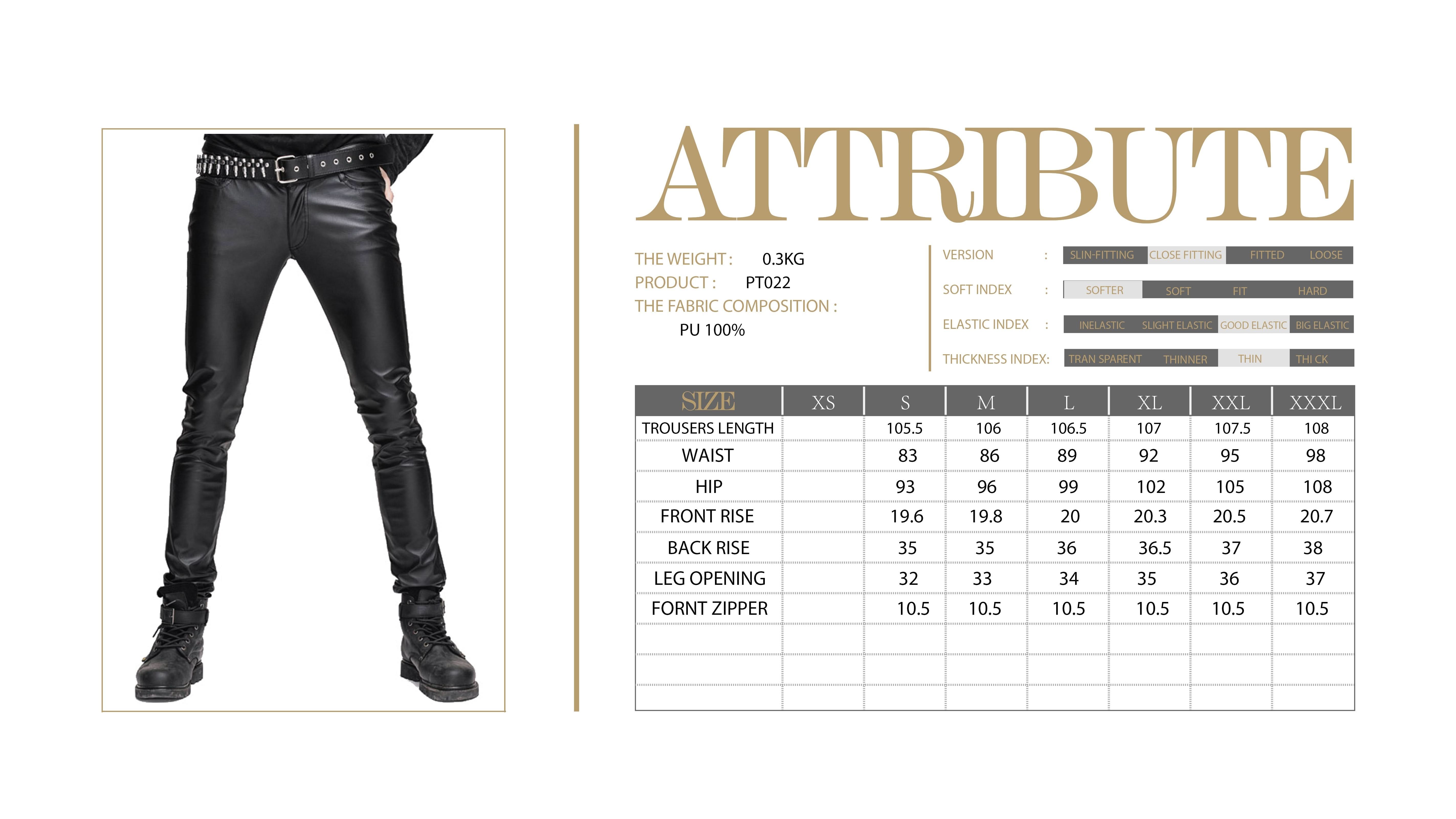 Best Seller Daily Wear Men Synthetic Leather Basic Model Punk Tight Trousers