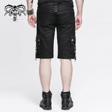 Punk Rock Adjustable Zippered Summer Men Shorts With Loops