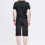 Punk Rock Adjustable Zippered Summer Men Shorts With Loops
