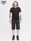 Punk Rock Adjustable Zippered Summer Men Shorts With Loops