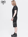 Punk Rock Adjustable Zippered Summer Men Shorts With Loops