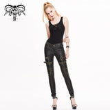 Pantalon en cuir coupe slim Steampunk 'Psalm Of Victory'