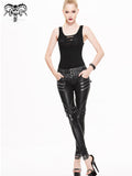 Daily Life Winter False Boots Black And Silver Women Hand Rubbed Leather Pants