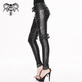 Daily Life Winter False Boots Black And Silver Women Hand Rubbed Leather Pants