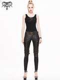 Sping False Boots High Waist Black And Silver Women Hand Rubbed Leather Trousers µ丱±¾