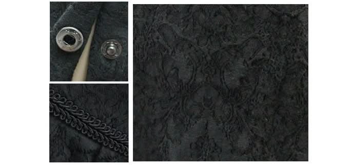 European Stylish Gothic Jacquard Oversize Black Breeches Men Trousers