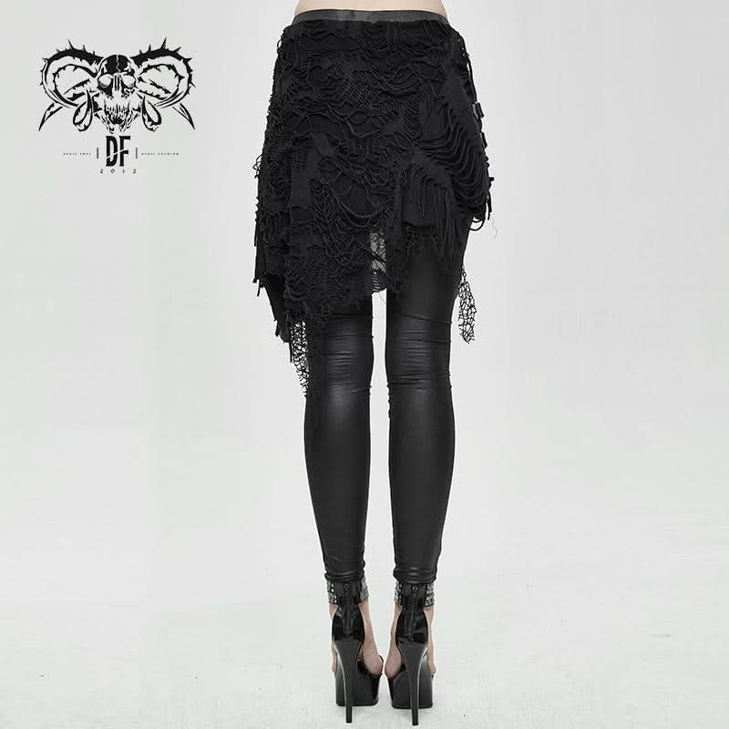 Everyday Wearing Fake Two Pieces Ripped Skirts Sexy Women Leggings