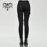 Punk Mecha Hand Painted Laced Up Legs Cool Women Pants