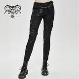 Punk Mecha Hand Painted Laced Up Legs Cool Women Pants