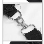 Punk Asymmetrical Spliced Broken Hole Women Worn Out Pants With Chains
