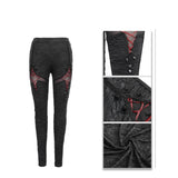 Gothic Laced Up Sexy Women Knit Black Leggings