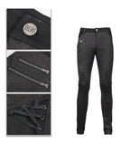 Pt137 Punk Glued Fake Two Pieces Men Trousers