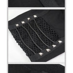 Pt140 Punk Rough Rope Mesh Spliced Men Fifth Trousers