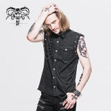 'Faustus' Punk Sleeveless Shirt With Pocket