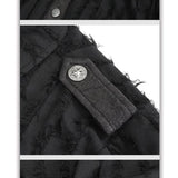 Sht065 Vertical Tattered Military Uniform Short Blouse